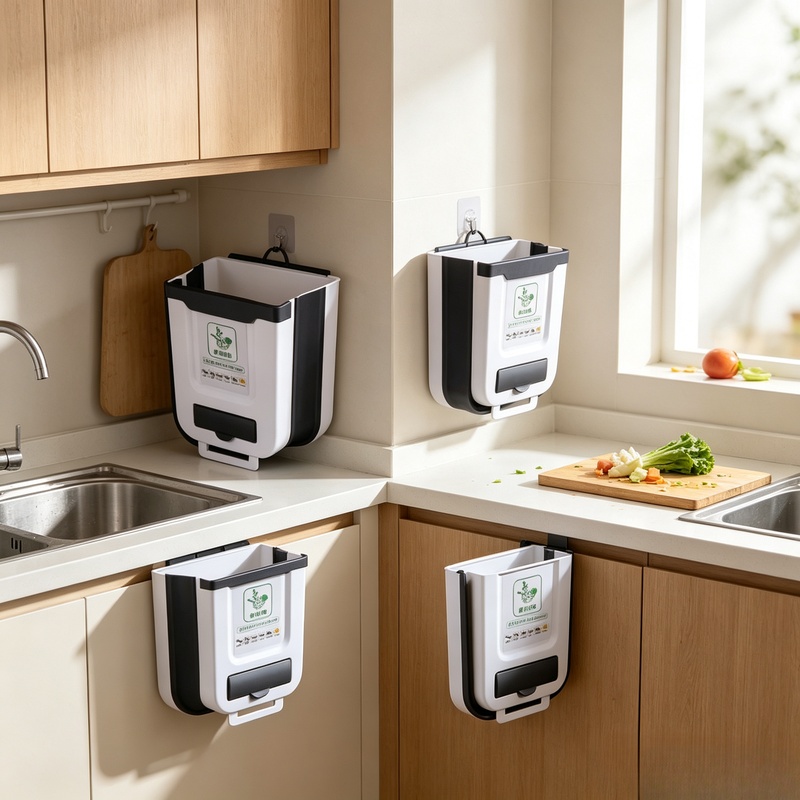Commercial Kitchen Trash Can - Lixeira de plástico de 10L, fina,