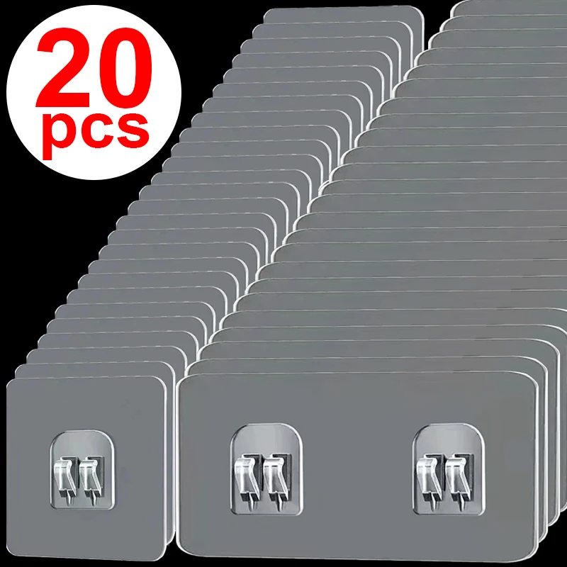 Commercial Kitchen Shed - 1-20 pçs ganchos autoadesivos transparentes pendurado